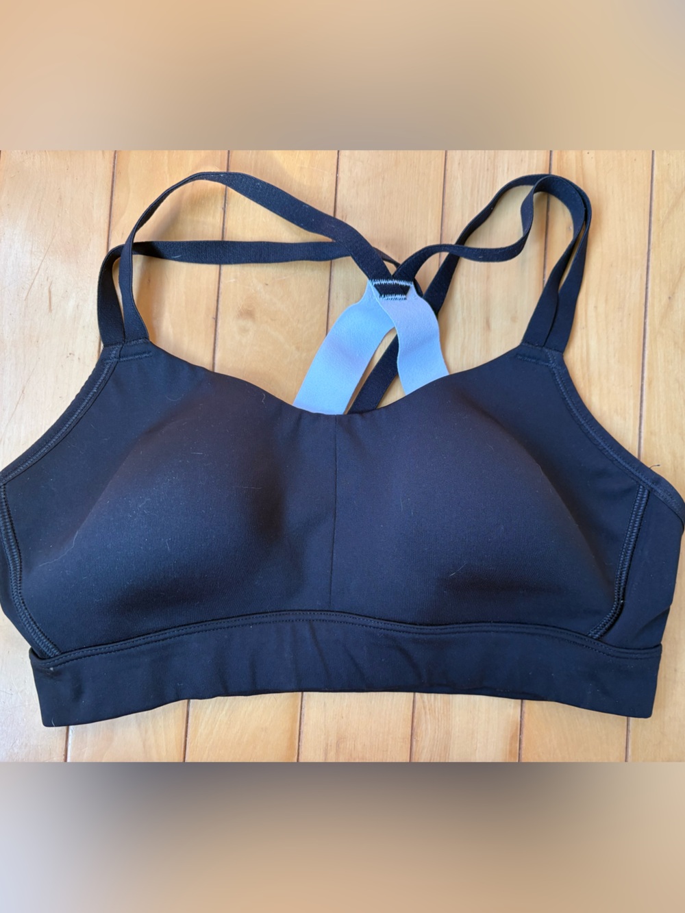 Under Armour Black Sports Bra with White Accent Straps